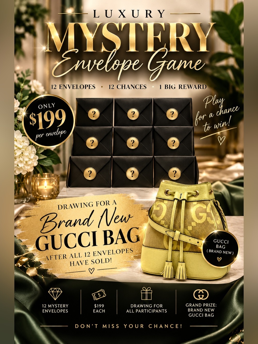 GUCCI 12 MYSTERY ENVELOPES GAME